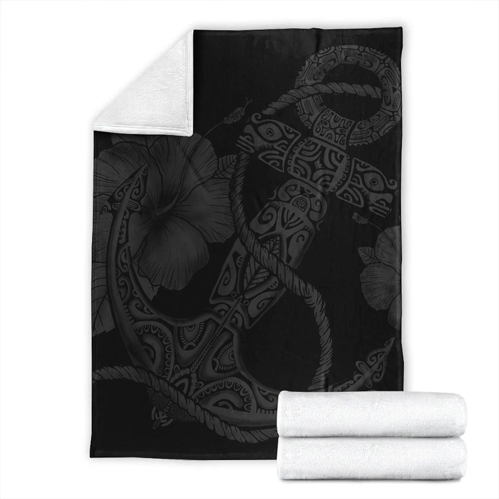 Hawaii Premium Blanket Anchor Poly Tribal Gray-Myprintsy