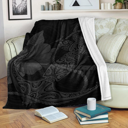 Hawaii Premium Blanket Anchor Poly Tribal Gray-Myprintsy