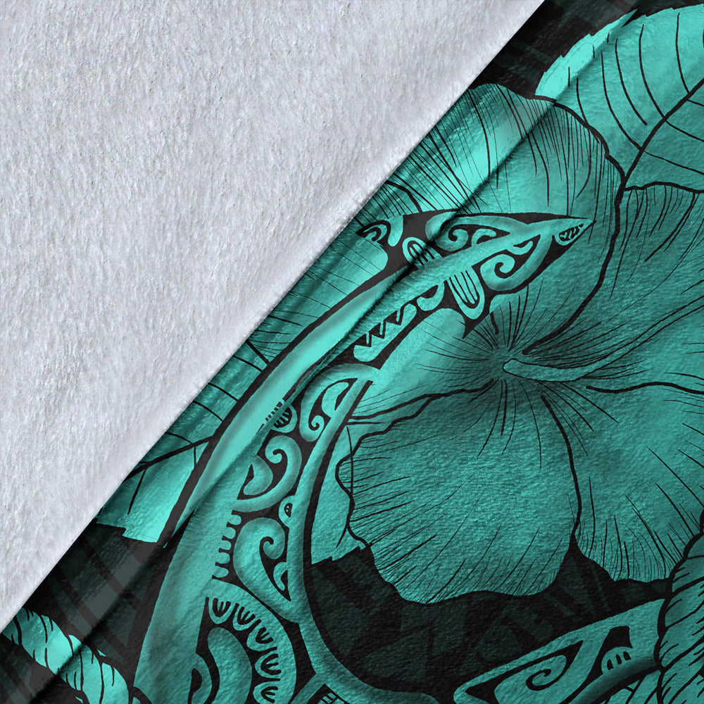 Hawaii Premium Blanket Anchor Poly Tribal Turquoise-Myprintsy