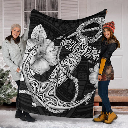 Hawaii Premium Blanket Anchor Poly Tribal-Myprintsy