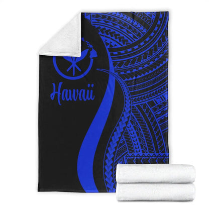 Hawaii Premium Blanket - Blue Polynesian Tentacle Tribal Pattern-Myprintsy