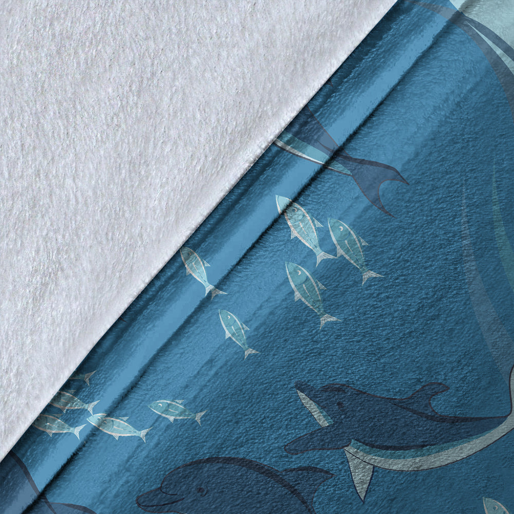 Hawaii Premium Blanket Dolphin And Sea-Myprintsy