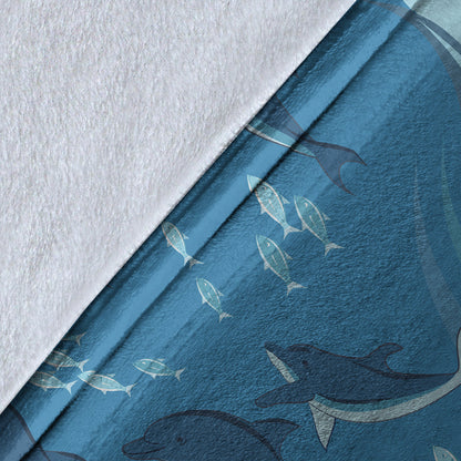 Hawaii Premium Blanket Dolphin And Sea-Myprintsy