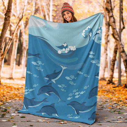Hawaii Premium Blanket Dolphin And Sea-Myprintsy