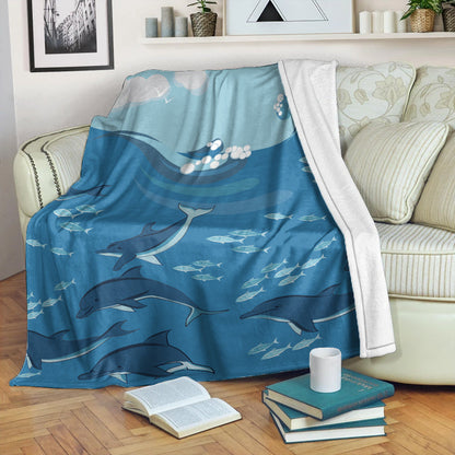 Hawaii Premium Blanket Dolphin And Sea-Myprintsy