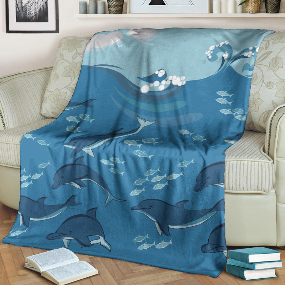 Hawaii Premium Blanket Dolphin And Sea-Myprintsy