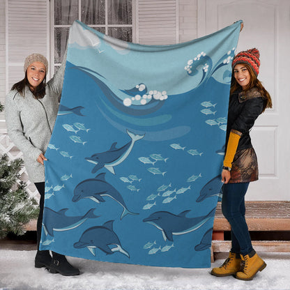 Hawaii Premium Blanket Dolphin And Sea-Myprintsy