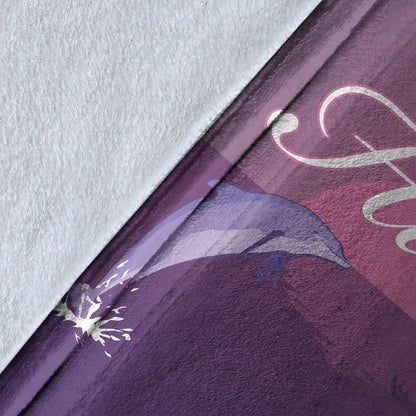 Hawaii Premium Blanket Dolphin Club Violet Sun-Myprintsy