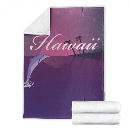 Hawaii Premium Blanket Dolphin Club Violet Sun-Myprintsy