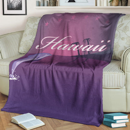 Hawaii Premium Blanket Dolphin Club Violet Sun-Myprintsy