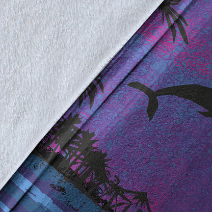 Hawaii Premium Blanket Dolphin Dance In Night-Myprintsy
