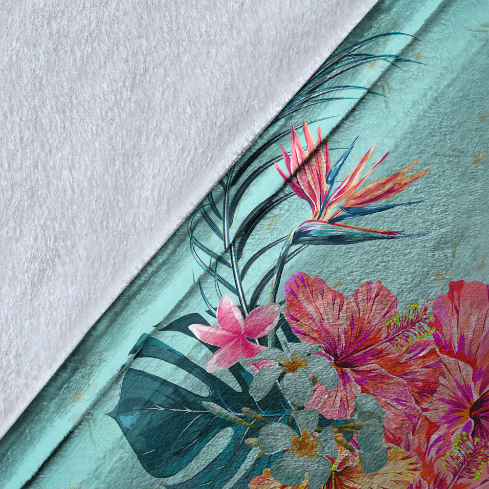 Hawaii Premium Blanket Flower Hibicus Plumeria Centre-Myprintsy