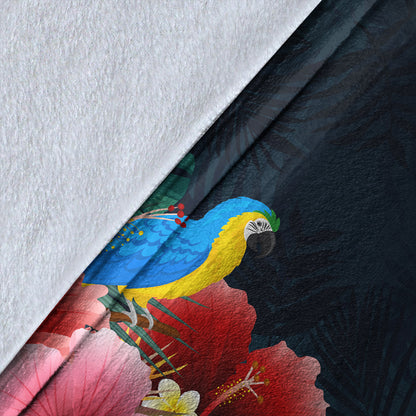 Hawaii Premium Blanket Forest Hibiscus-Myprintsy
