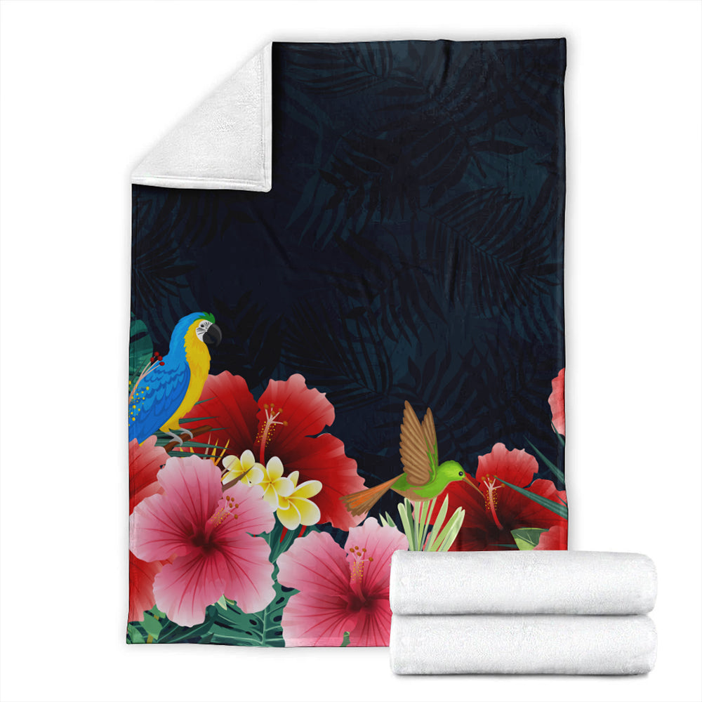 Hawaii Premium Blanket Forest Hibiscus-Myprintsy
