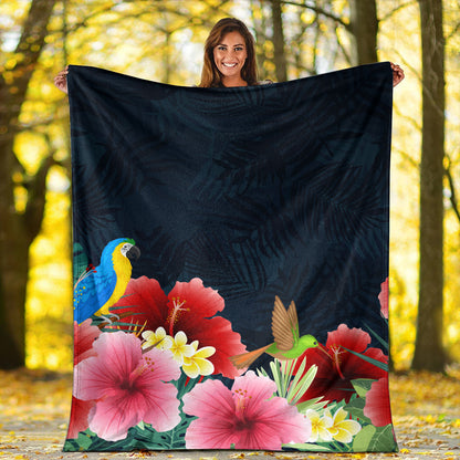Hawaii Premium Blanket Forest Hibiscus-Myprintsy