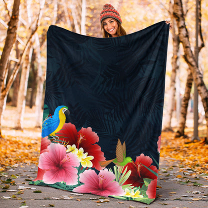 Hawaii Premium Blanket Forest Hibiscus-Myprintsy