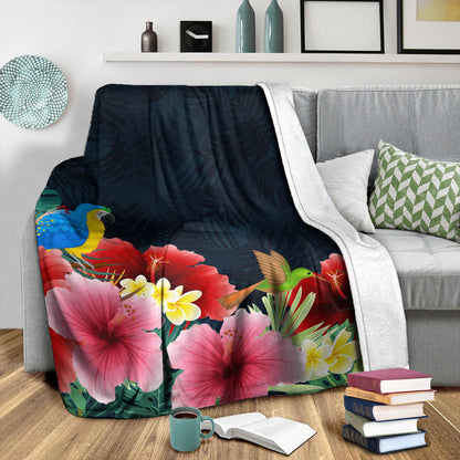 Hawaii Premium Blanket Forest Hibiscus-Myprintsy