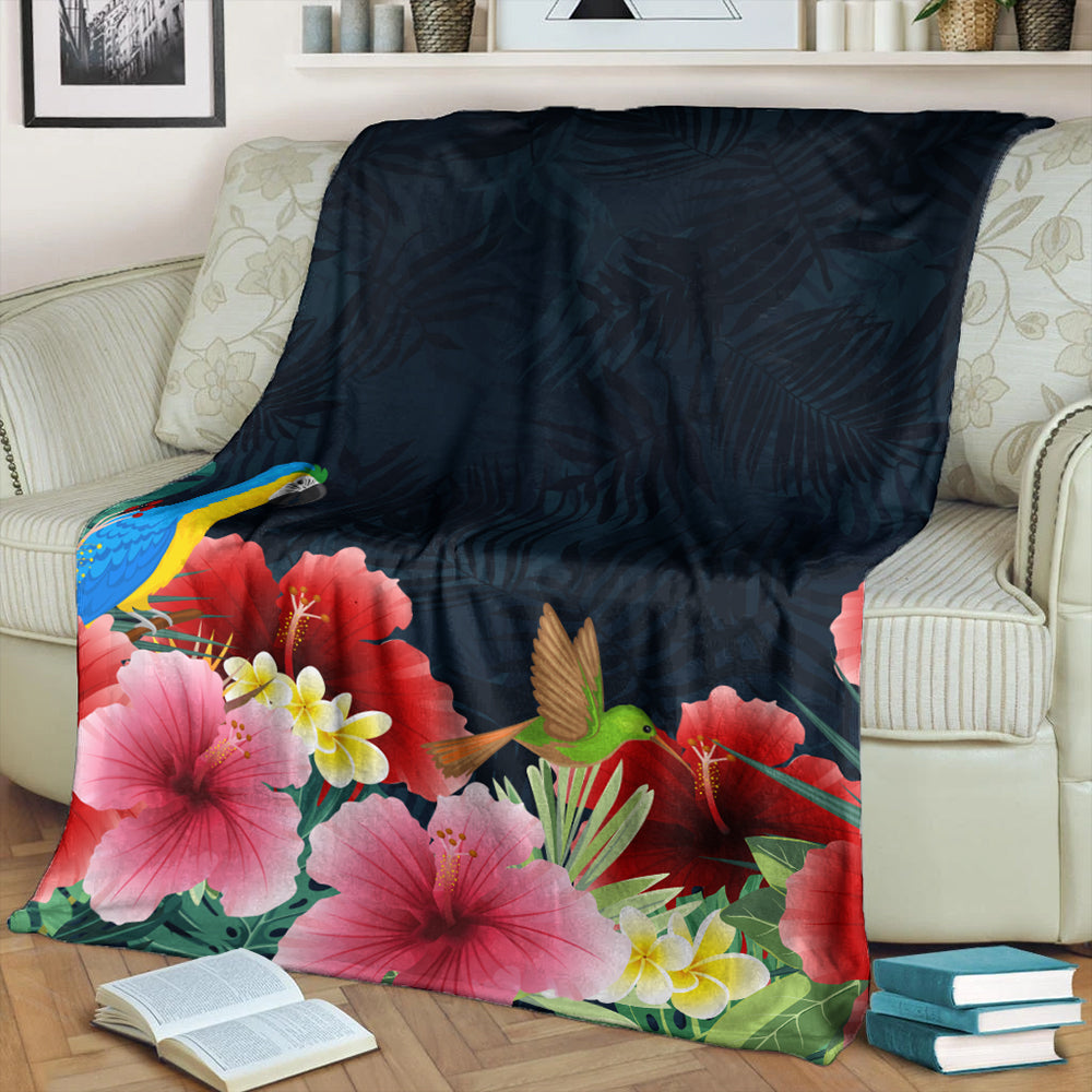 Hawaii Premium Blanket Forest Hibiscus-Myprintsy
