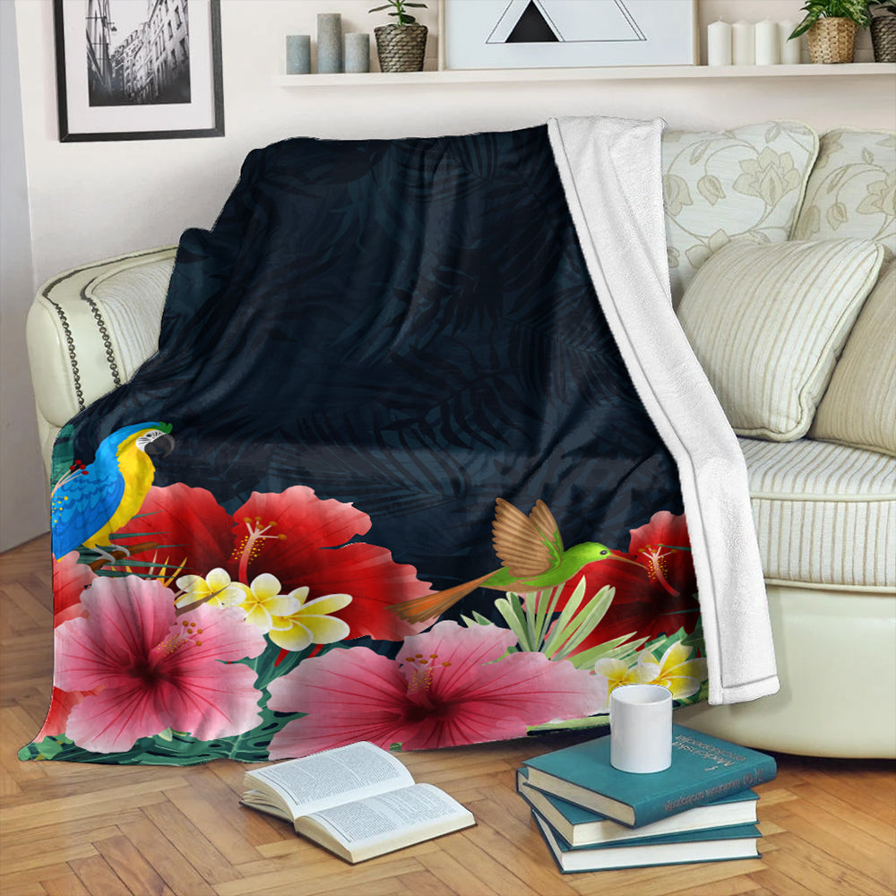 Hawaii Premium Blanket Forest Hibiscus-Myprintsy