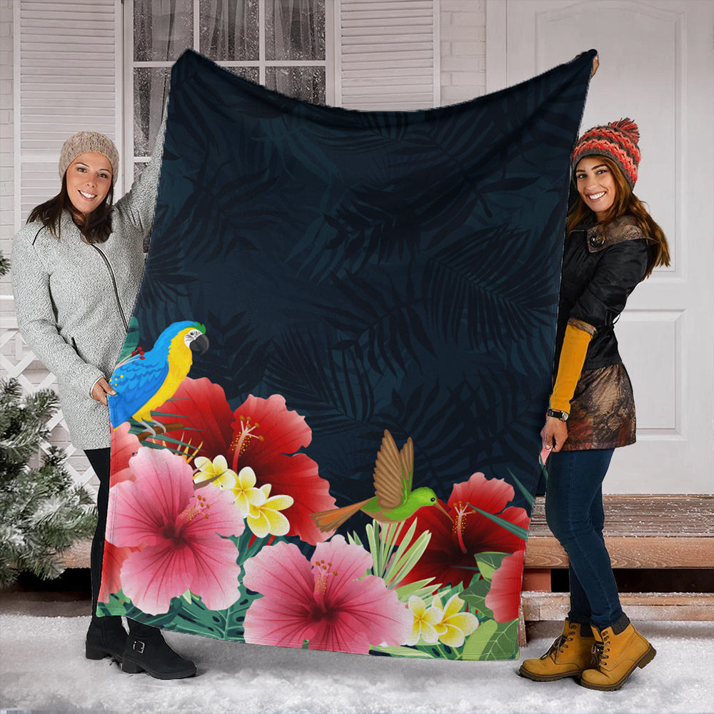 Hawaii Premium Blanket Forest Hibiscus-Myprintsy