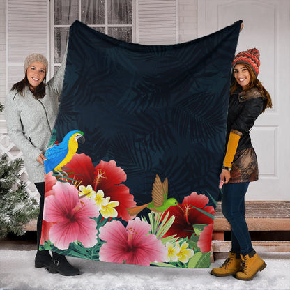 Hawaii Premium Blanket Forest Hibiscus-Myprintsy