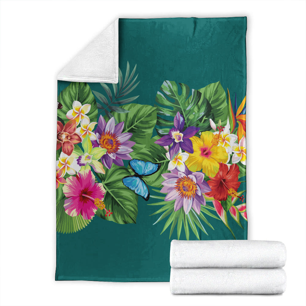Hawaii Premium Blanket Garden Flower-Myprintsy