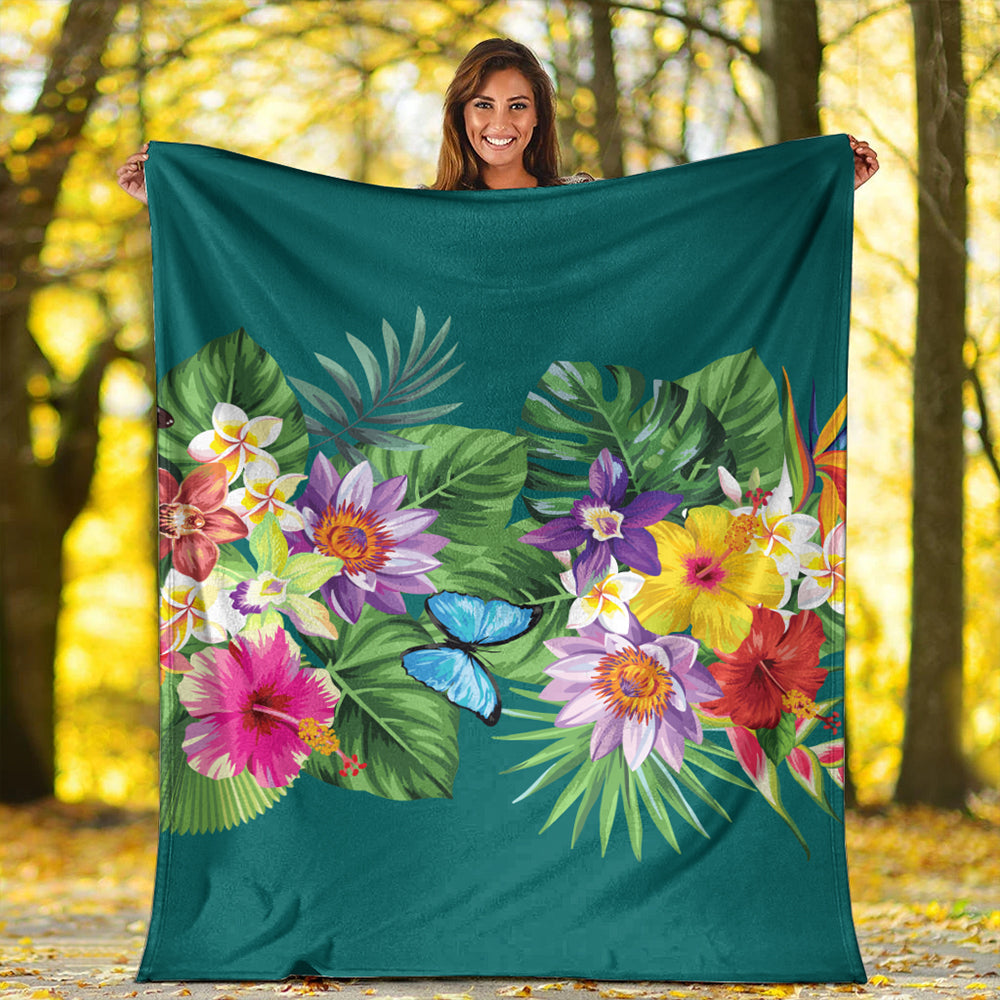Hawaii Premium Blanket Garden Flower-Myprintsy