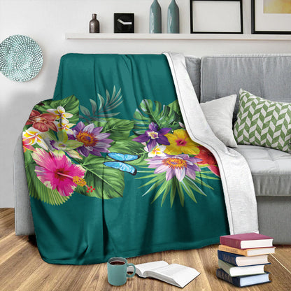 Hawaii Premium Blanket Garden Flower-Myprintsy