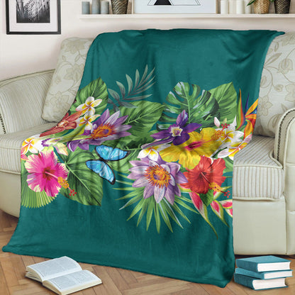 Hawaii Premium Blanket Garden Flower-Myprintsy