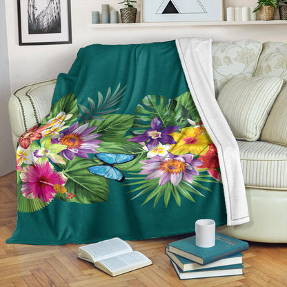 Hawaii Premium Blanket Garden Flower-Myprintsy