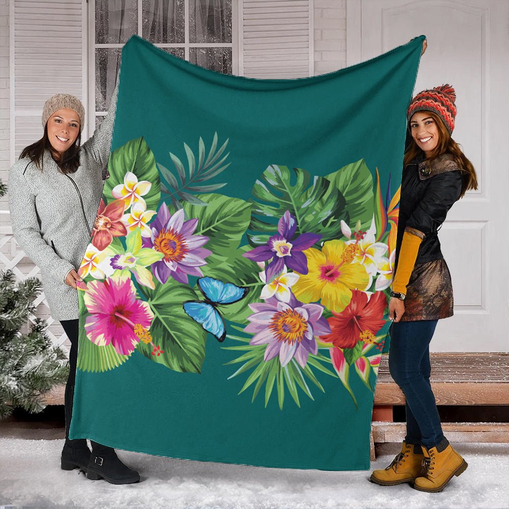 Hawaii Premium Blanket Garden Flower-Myprintsy