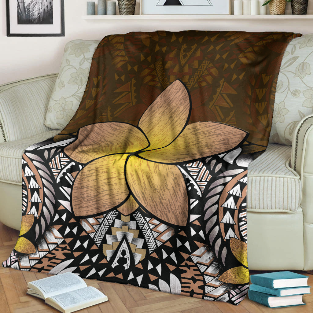 Hawaii Premium Blanket Hawaii Plumeria Polynesian Traditional Patterns Vintage Version-Myprintsy