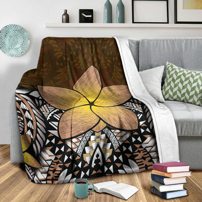 Hawaii Premium Blanket Hawaii Plumeria Polynesian Traditional Patterns Vintage Version-Myprintsy