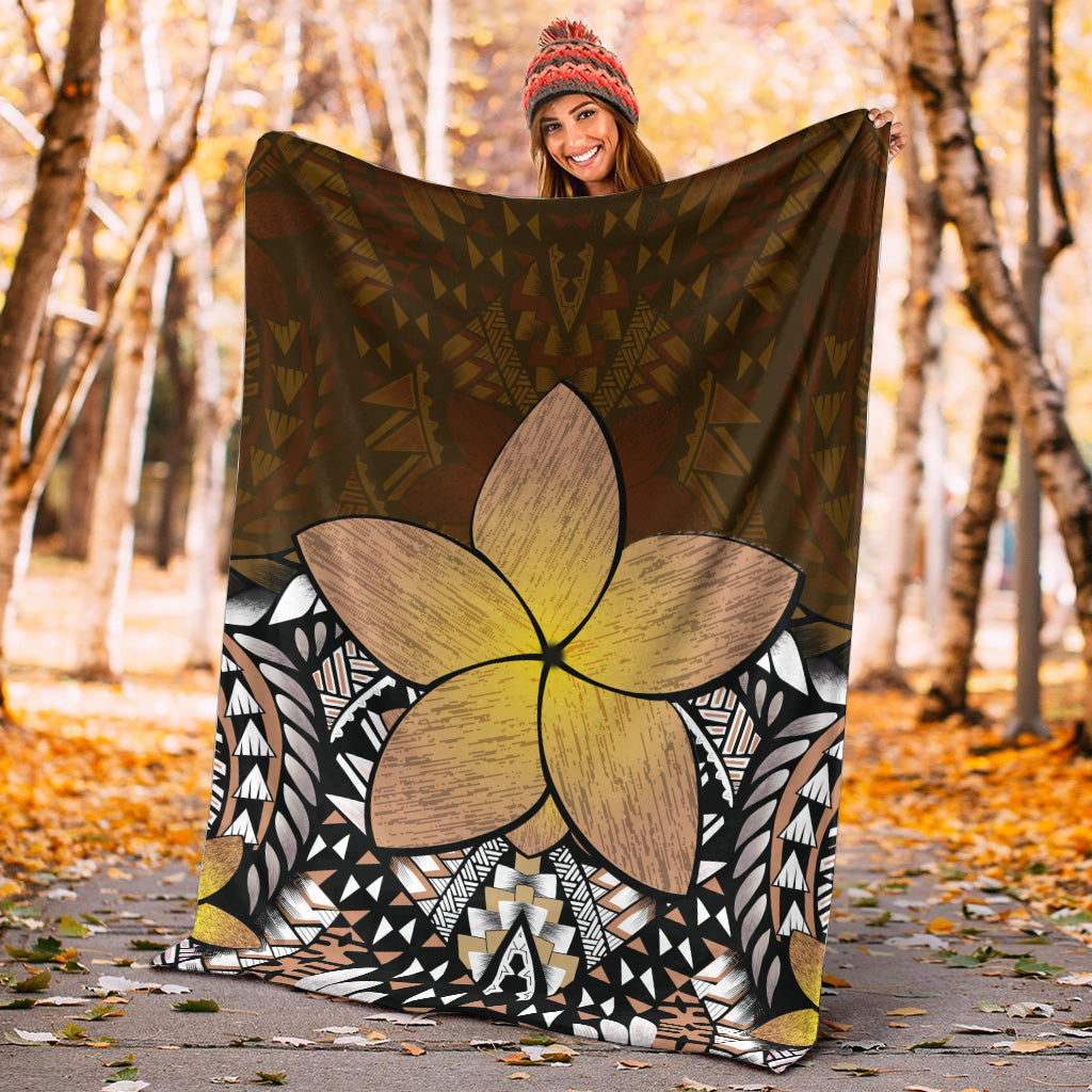 Hawaii Premium Blanket Hawaii Plumeria Polynesian Traditional Patterns Vintage Version-Myprintsy