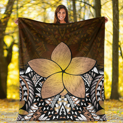 Hawaii Premium Blanket Hawaii Plumeria Polynesian Traditional Patterns Vintage Version-Myprintsy