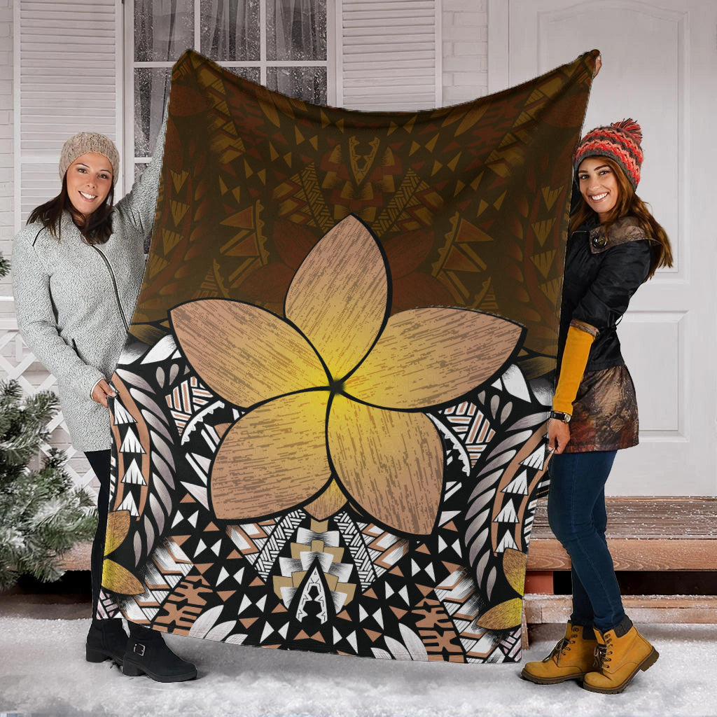 Hawaii Premium Blanket Hawaii Plumeria Polynesian Traditional Patterns Vintage Version-Myprintsy