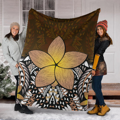 Hawaii Premium Blanket Hawaii Plumeria Polynesian Traditional Patterns Vintage Version-Myprintsy