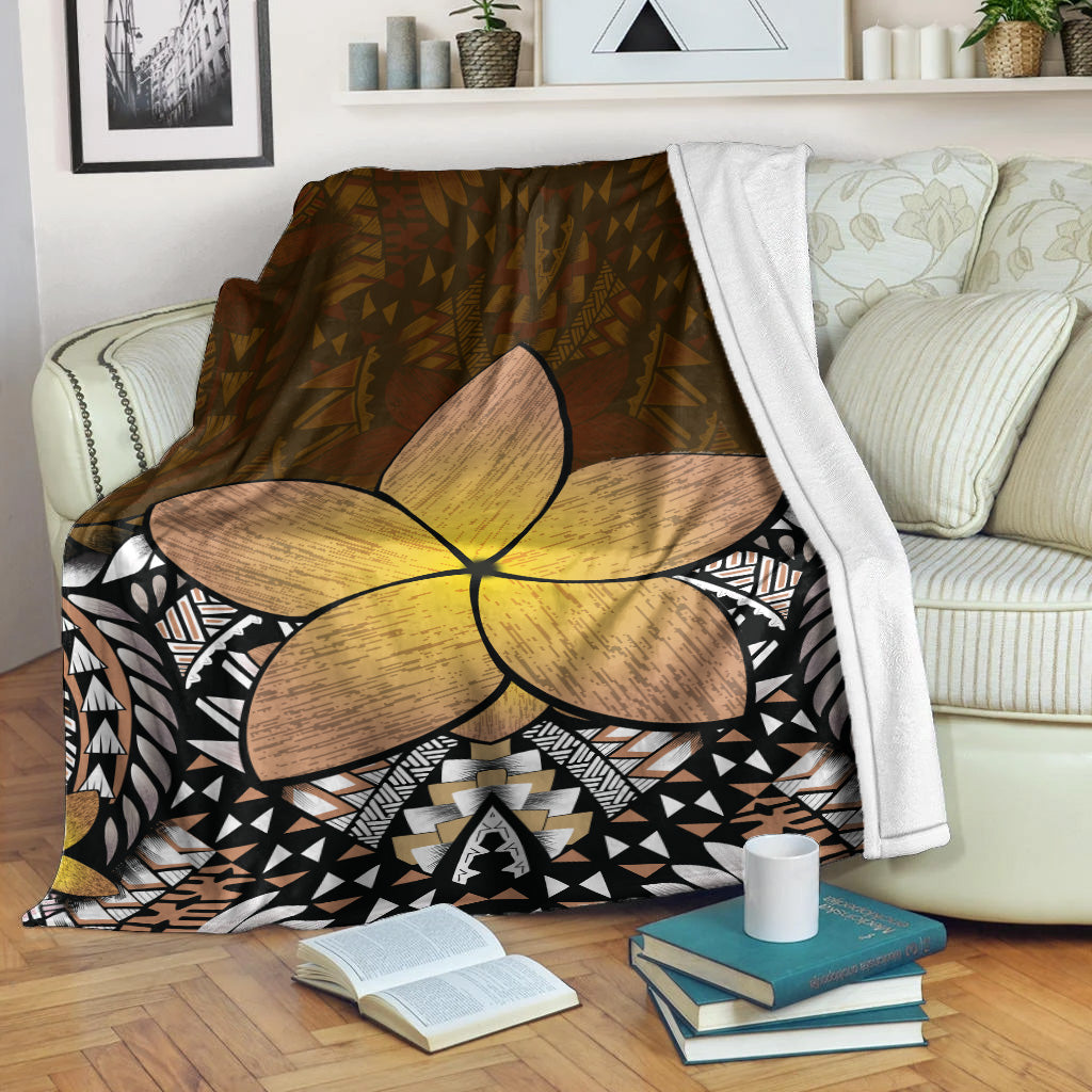 Hawaii Premium Blanket Hawaii Plumeria Polynesian Traditional Patterns Vintage Version-Myprintsy