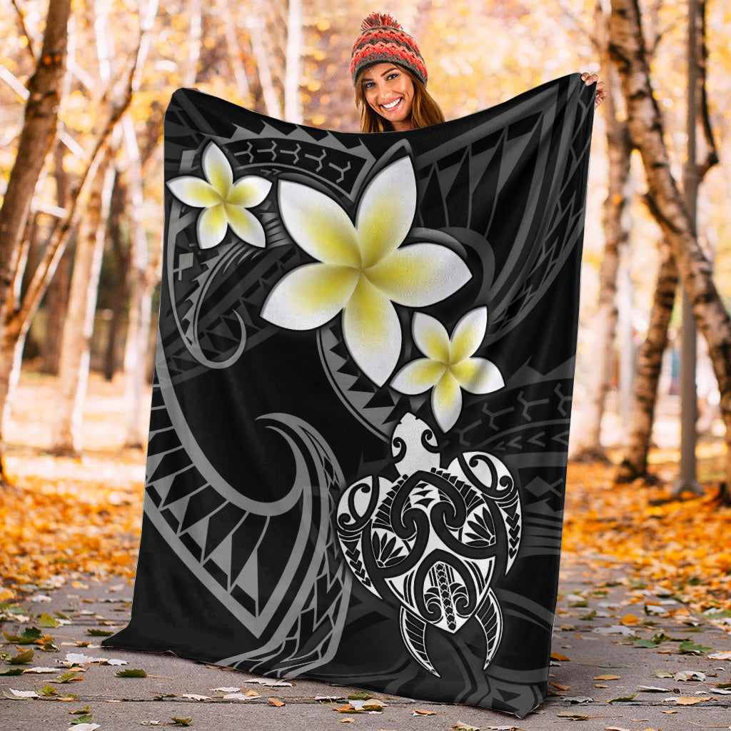 Hawaii Premium Blanket Hawaiian Turtle Honu Plumeria Tribal Tattoo-Myprintsy
