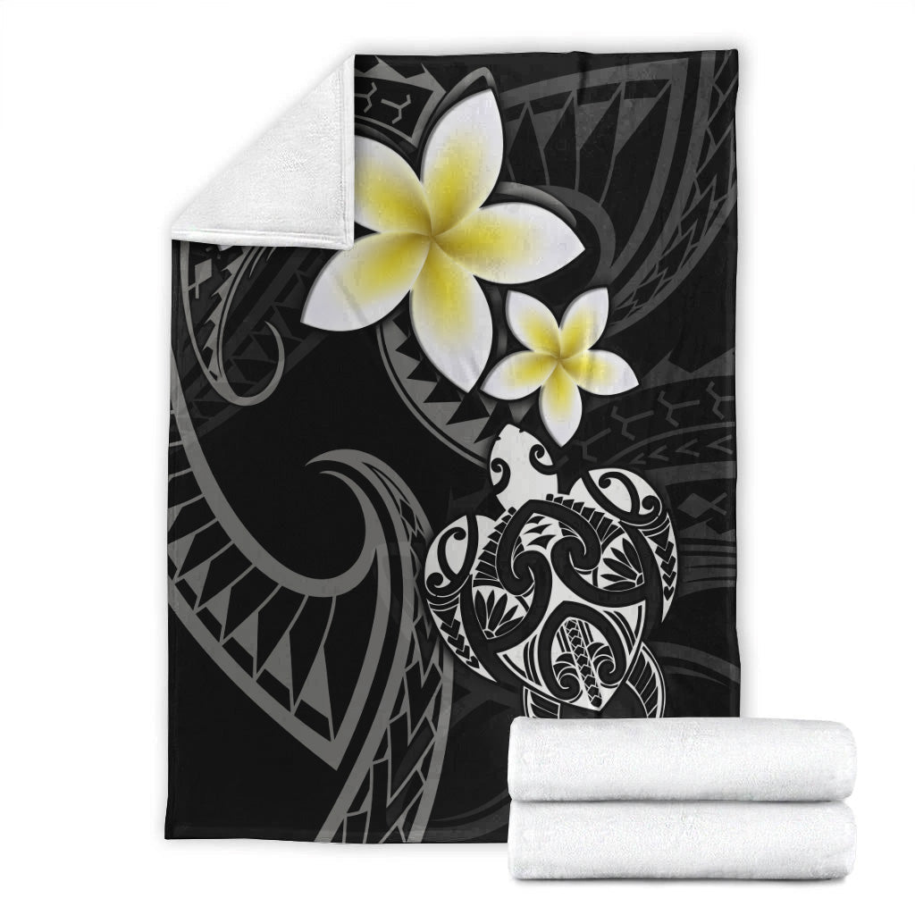 Hawaii Premium Blanket Hawaiian Turtle Honu Plumeria Tribal Tattoo-Myprintsy