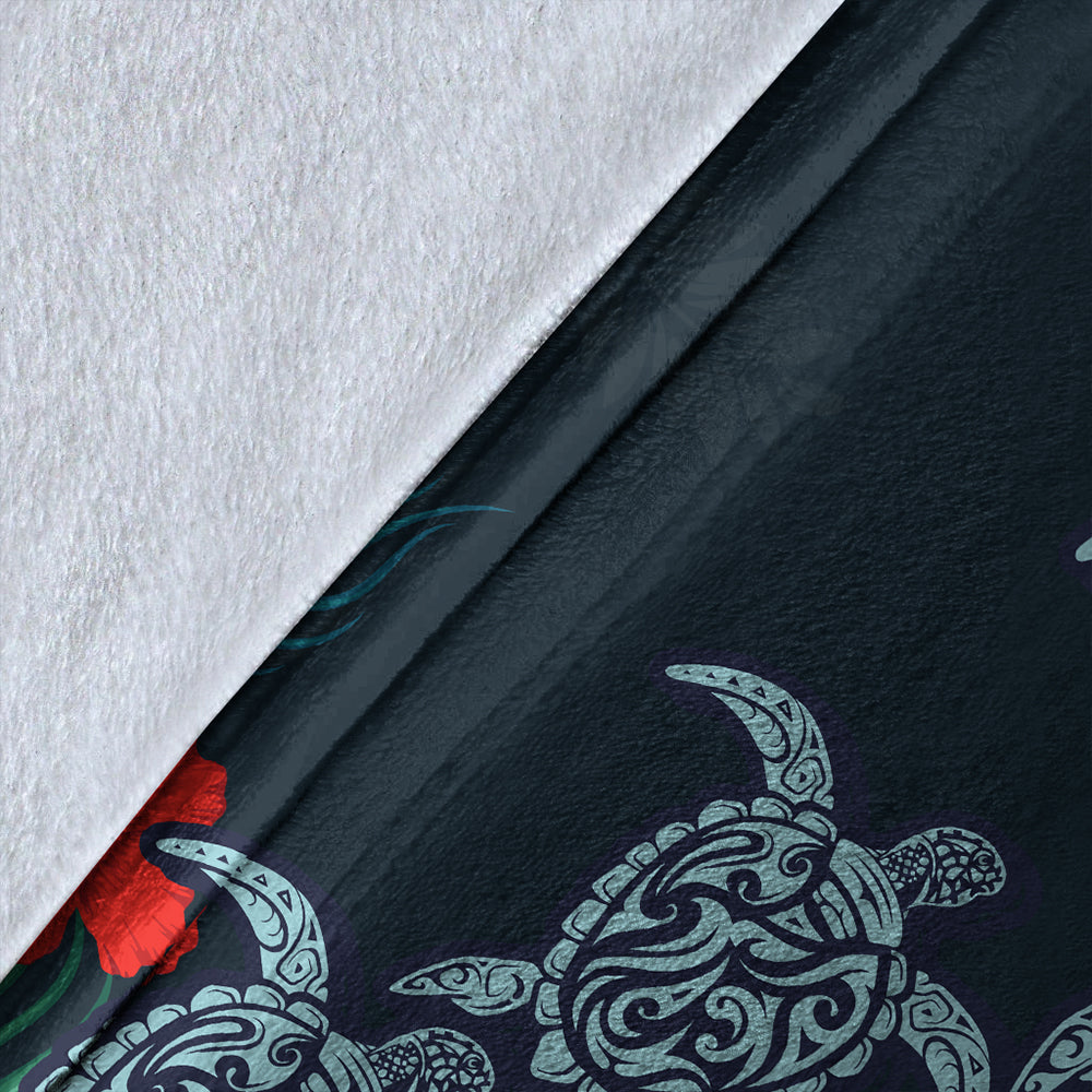 Hawaii Premium Blanket Hibiscus And Turtle Skillful-Myprintsy