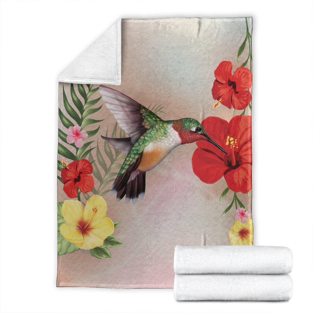 Hawaii Premium Blanket Hibiscus Bird-Myprintsy