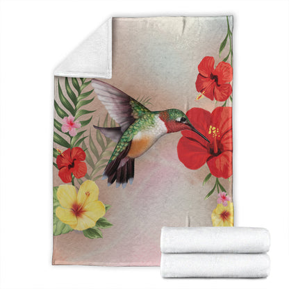 Hawaii Premium Blanket Hibiscus Bird-Myprintsy