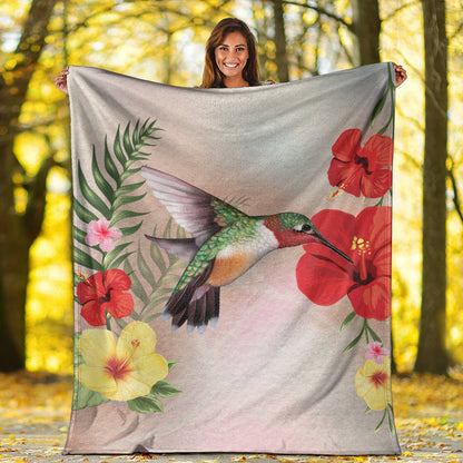 Hawaii Premium Blanket Hibiscus Bird-Myprintsy