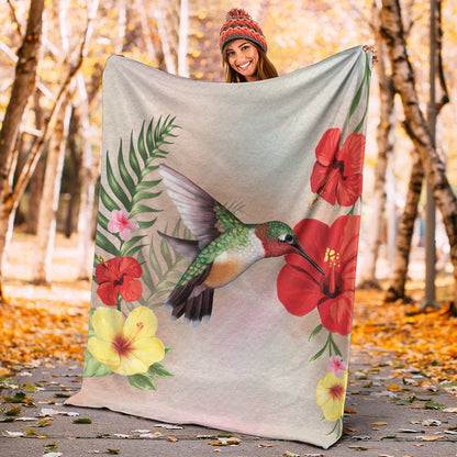 Hawaii Premium Blanket Hibiscus Bird-Myprintsy