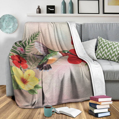 Hawaii Premium Blanket Hibiscus Bird-Myprintsy