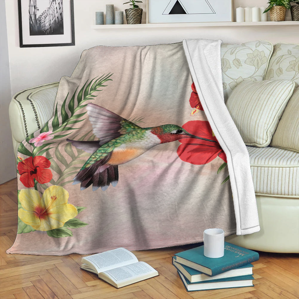 Hawaii Premium Blanket Hibiscus Bird-Myprintsy
