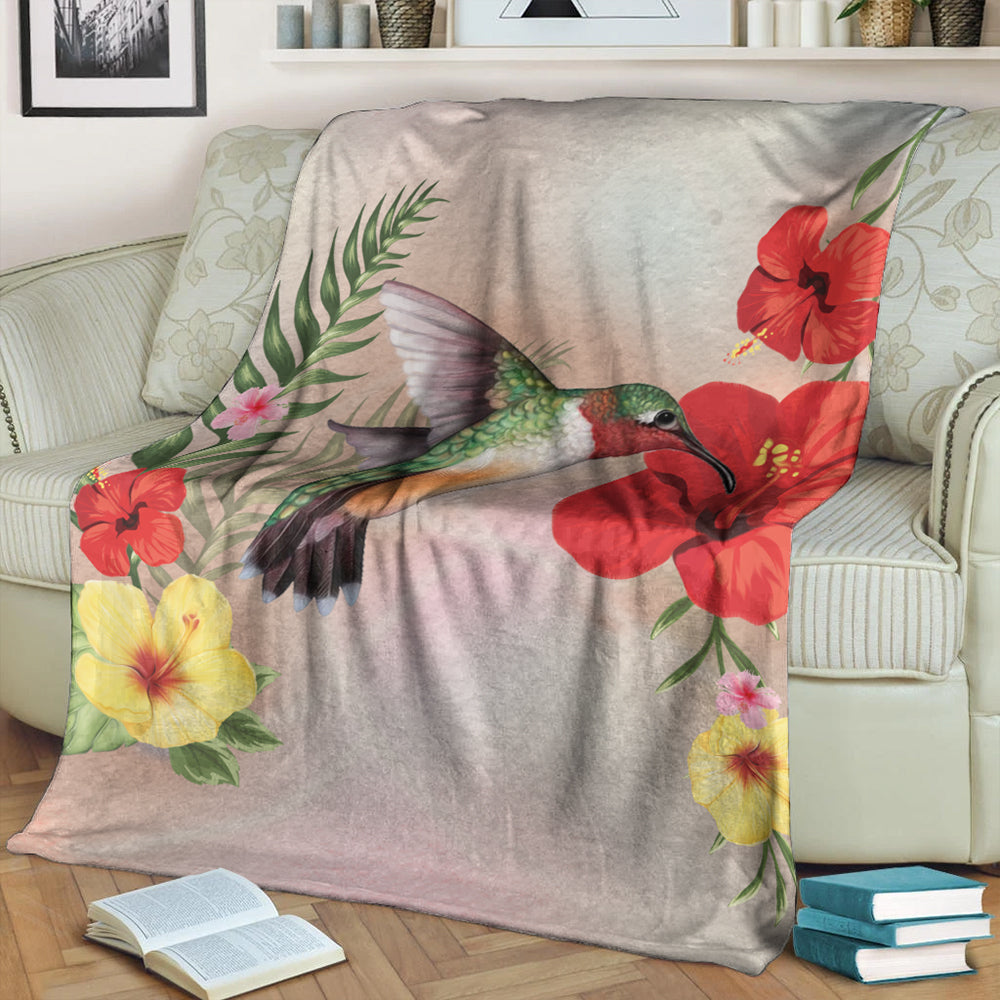 Hawaii Premium Blanket Hibiscus Bird-Myprintsy