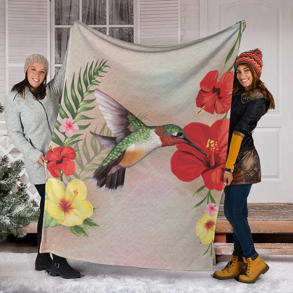 Hawaii Premium Blanket Hibiscus Bird-Myprintsy
