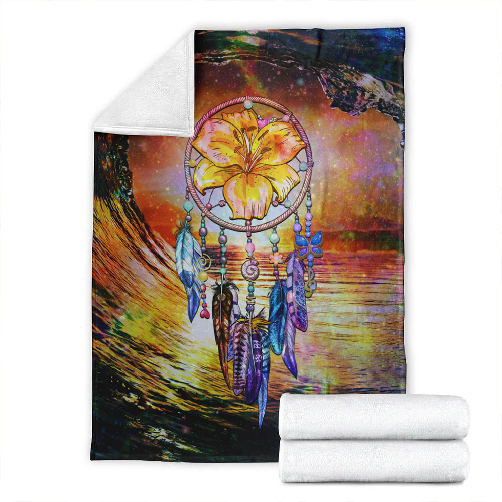Hawaii Premium Blanket Hibiscus Dreamcatcher Wales Night-Myprintsy